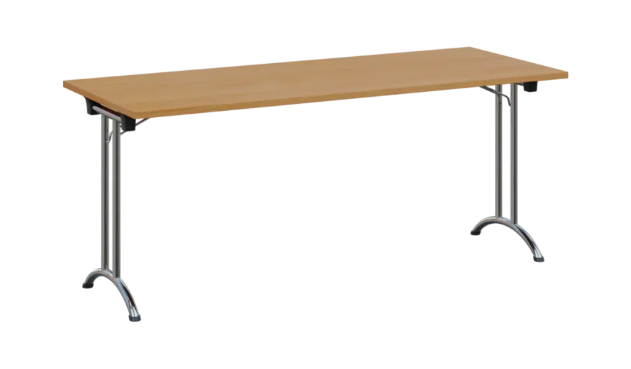 SLC 180 chrom skládací jednací stůl 1800x700, deska 25 mm, podnož chrom, deska buk royal